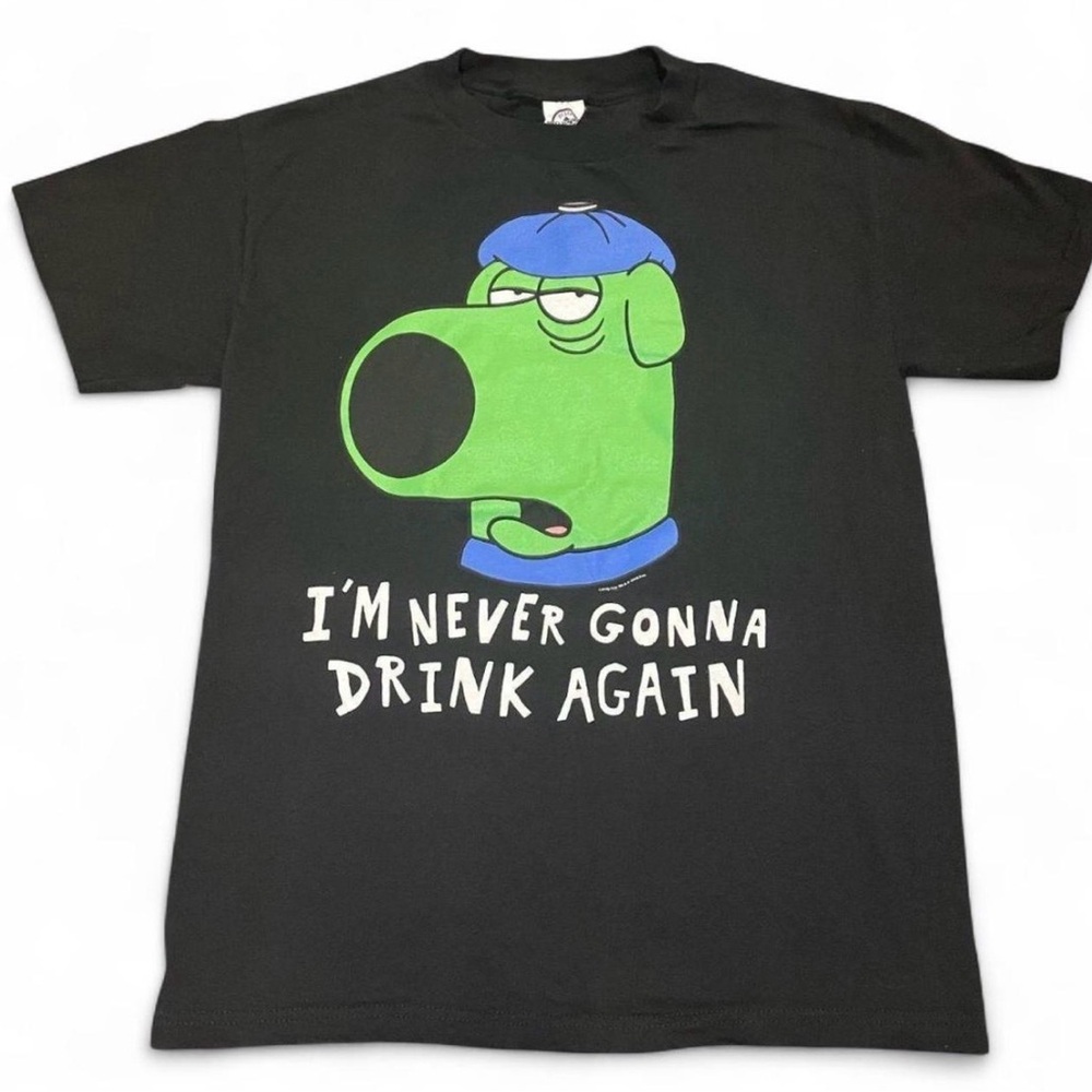 Vintage 2006 Family Guy Brian Griffin I'm Never Gonna Drink Again T-Shirt